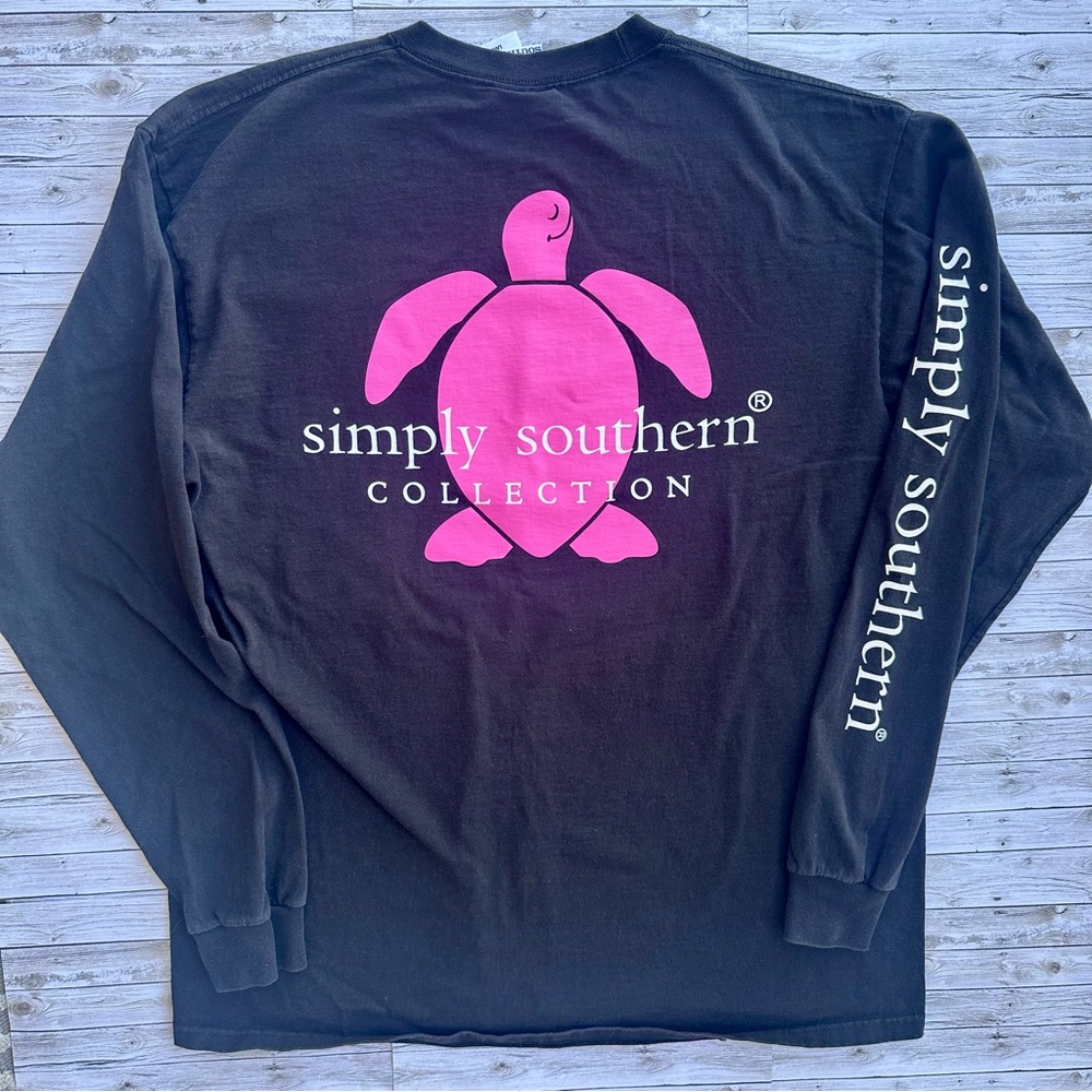 Women’s Simply Southern Pink Turtle Logo Long Sleeve Tee